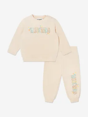 Moschino Baby Logo Tracksuit in Beige