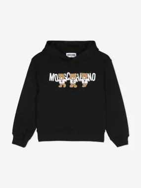 Moschino Kids Bear Logo Hoodie in Black