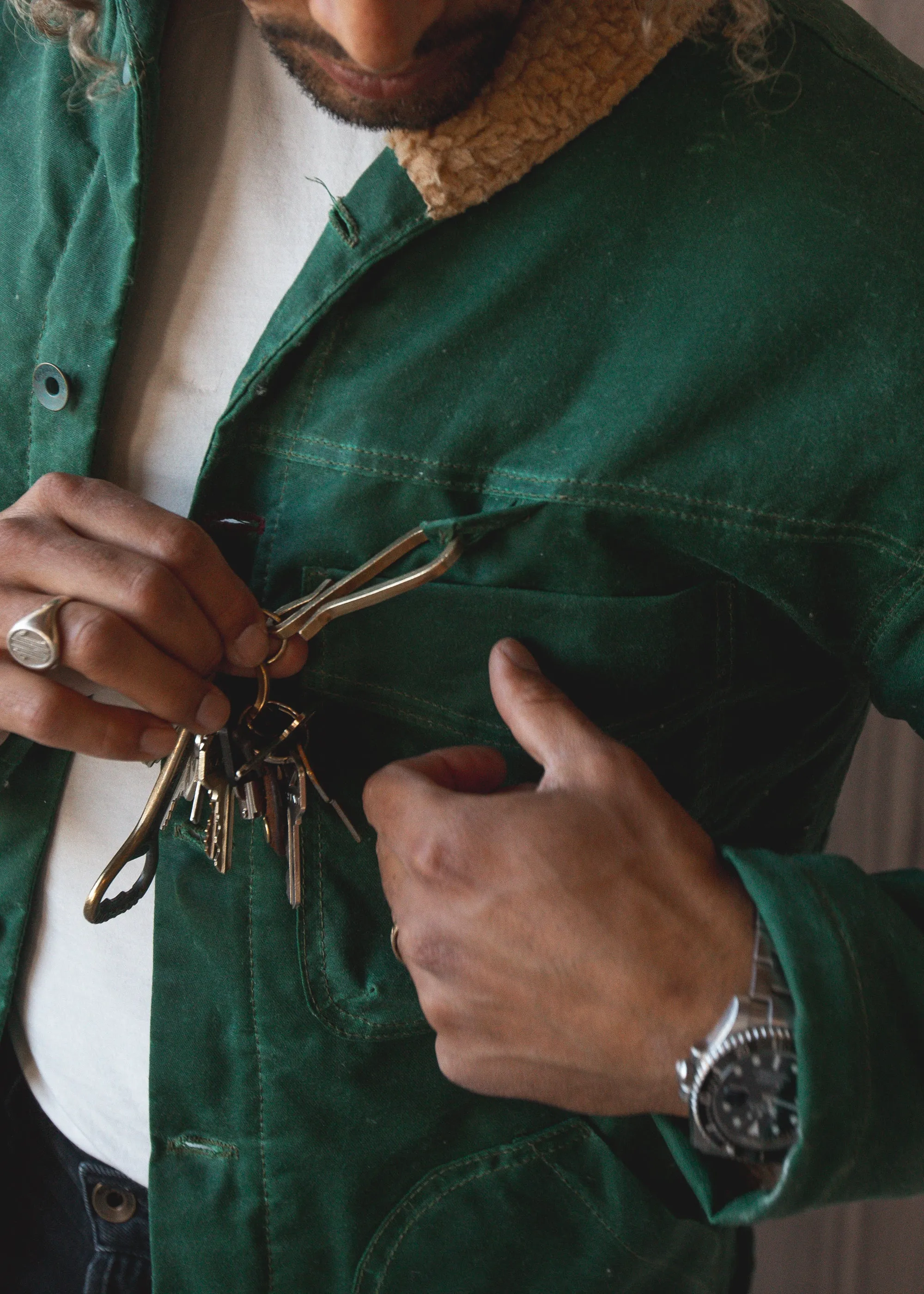 Mr. Lynch's Sherpa Shepherds Shirt in Waxed Canvas & Teddy Bear Sherpa