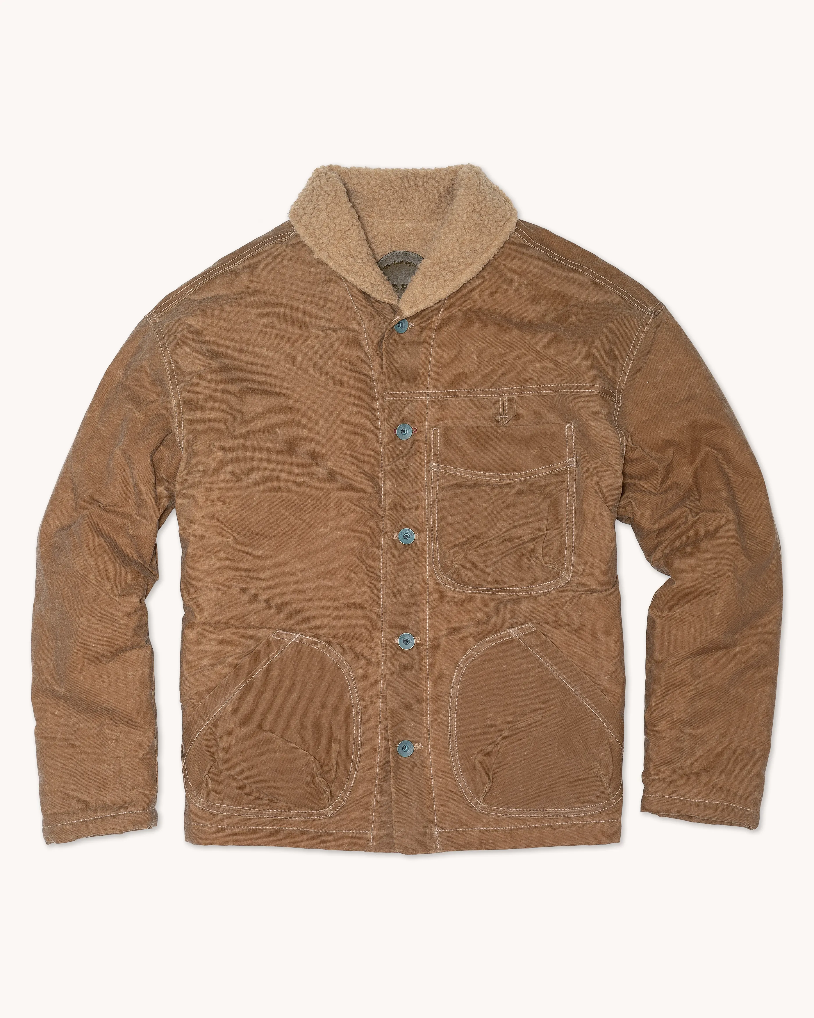 Mr. Lynch's Sherpa Shepherds Shirt in Waxed Canvas & Teddy Bear Sherpa