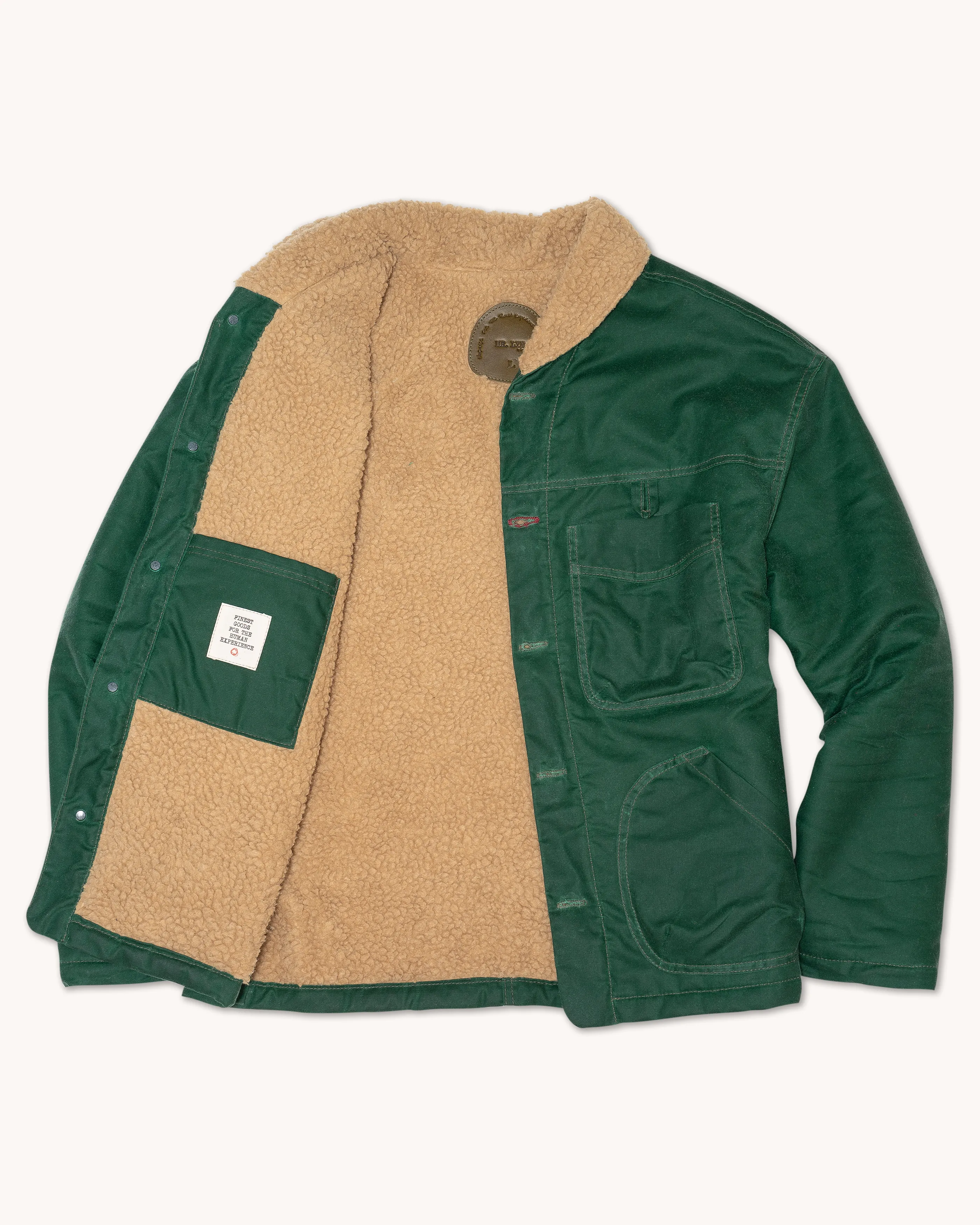 Mr. Lynch's Sherpa Shepherds Shirt in Waxed Canvas & Teddy Bear Sherpa