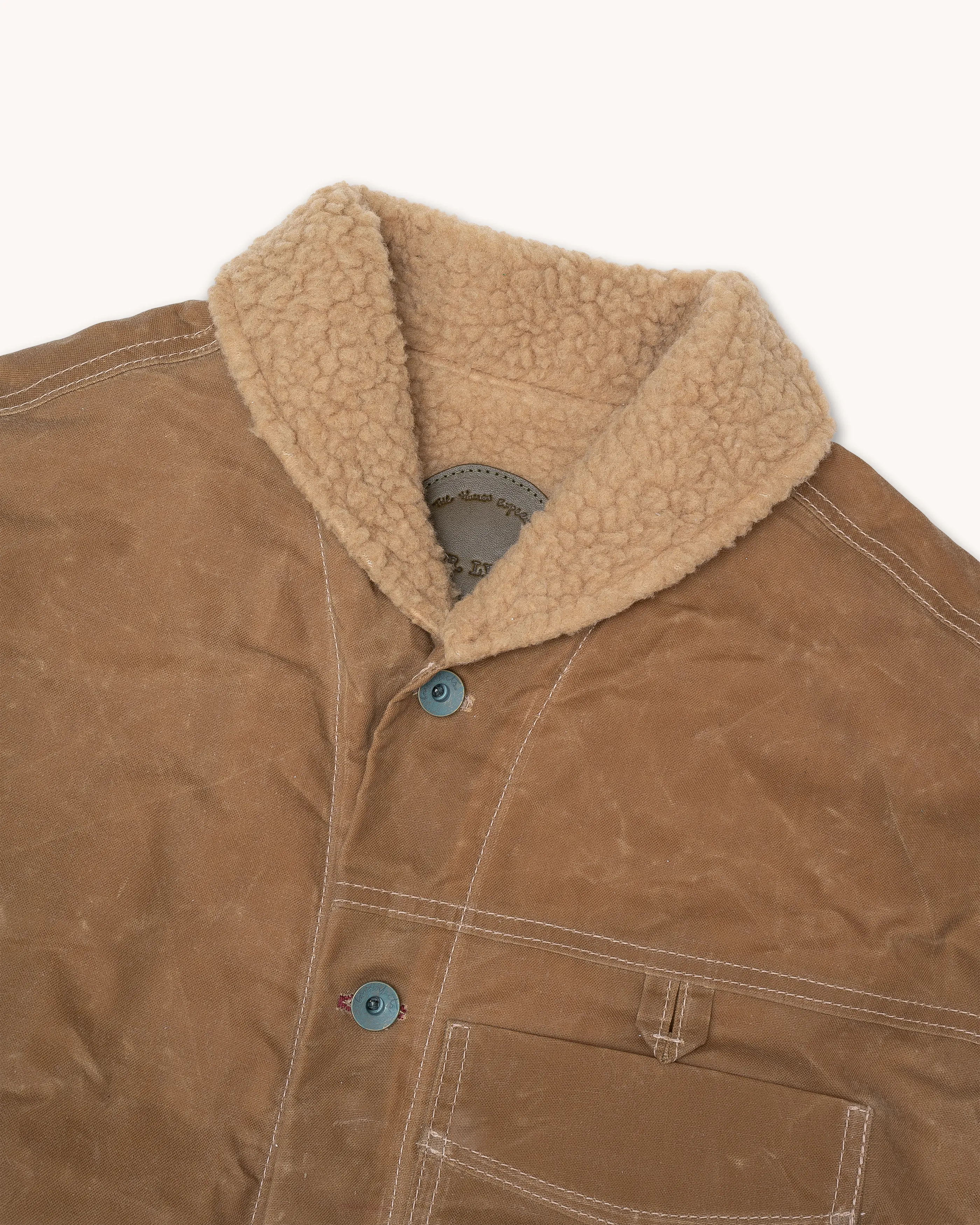 Mr. Lynch's Sherpa Shepherds Shirt in Waxed Canvas & Teddy Bear Sherpa