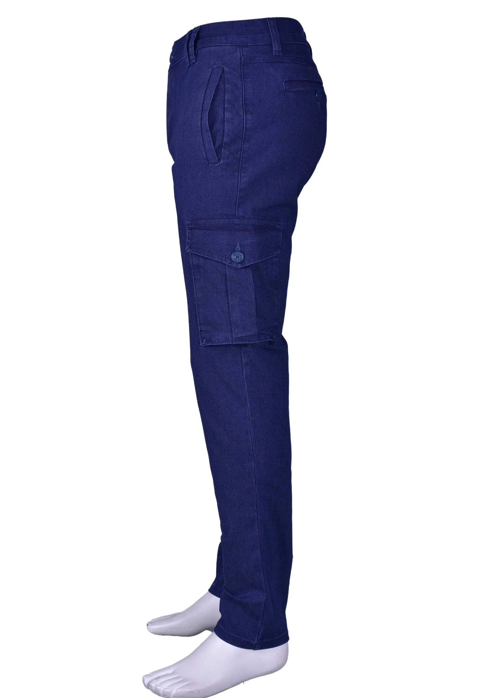 Navy Tapered Slim Fit Cargo Pants