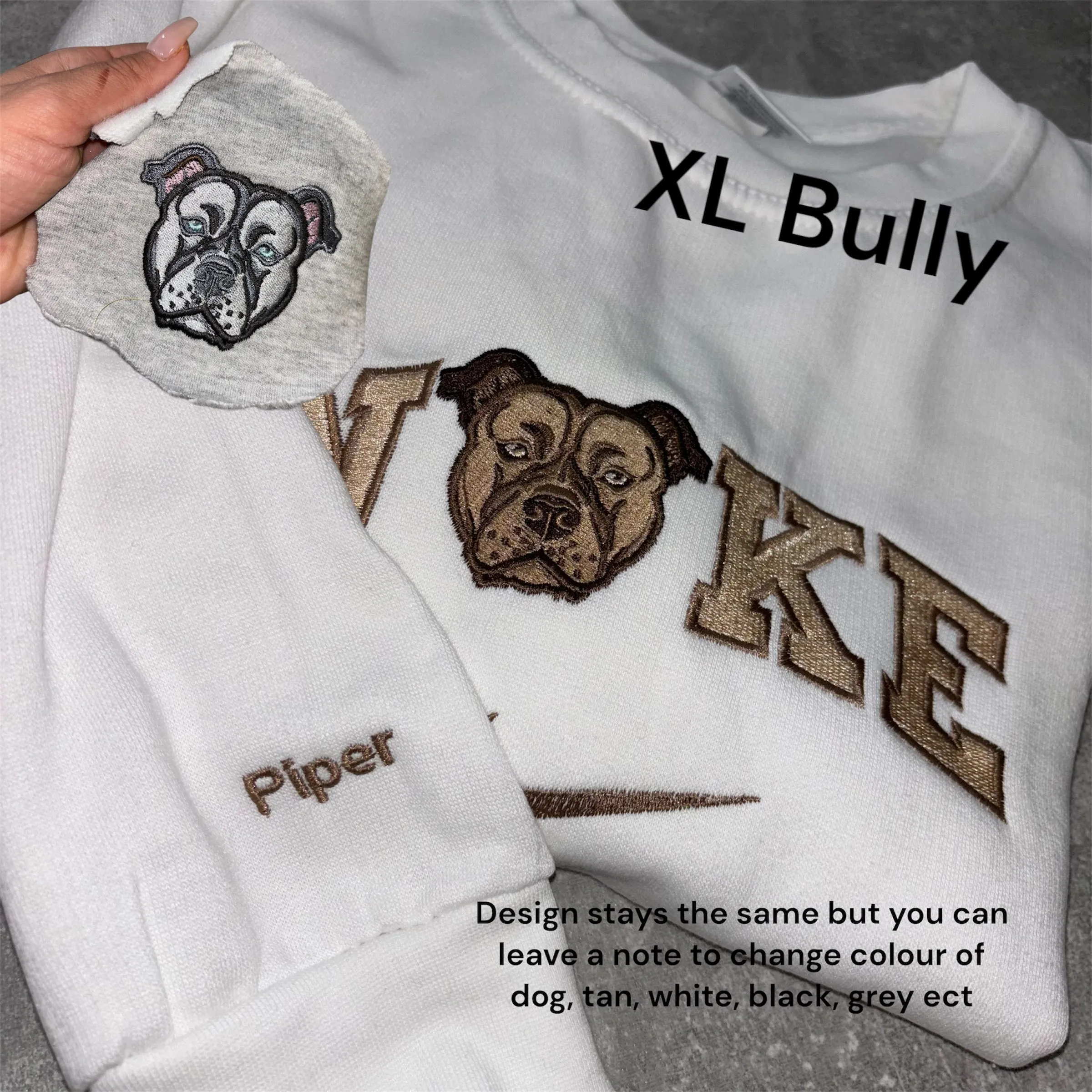 Nke x YOUR DOG BREED embroidered sweater / hoodie.