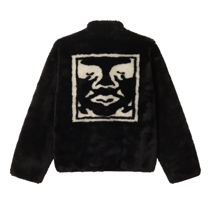 Obey Icon Face Sherpa Jacket Black 121800564 BLK