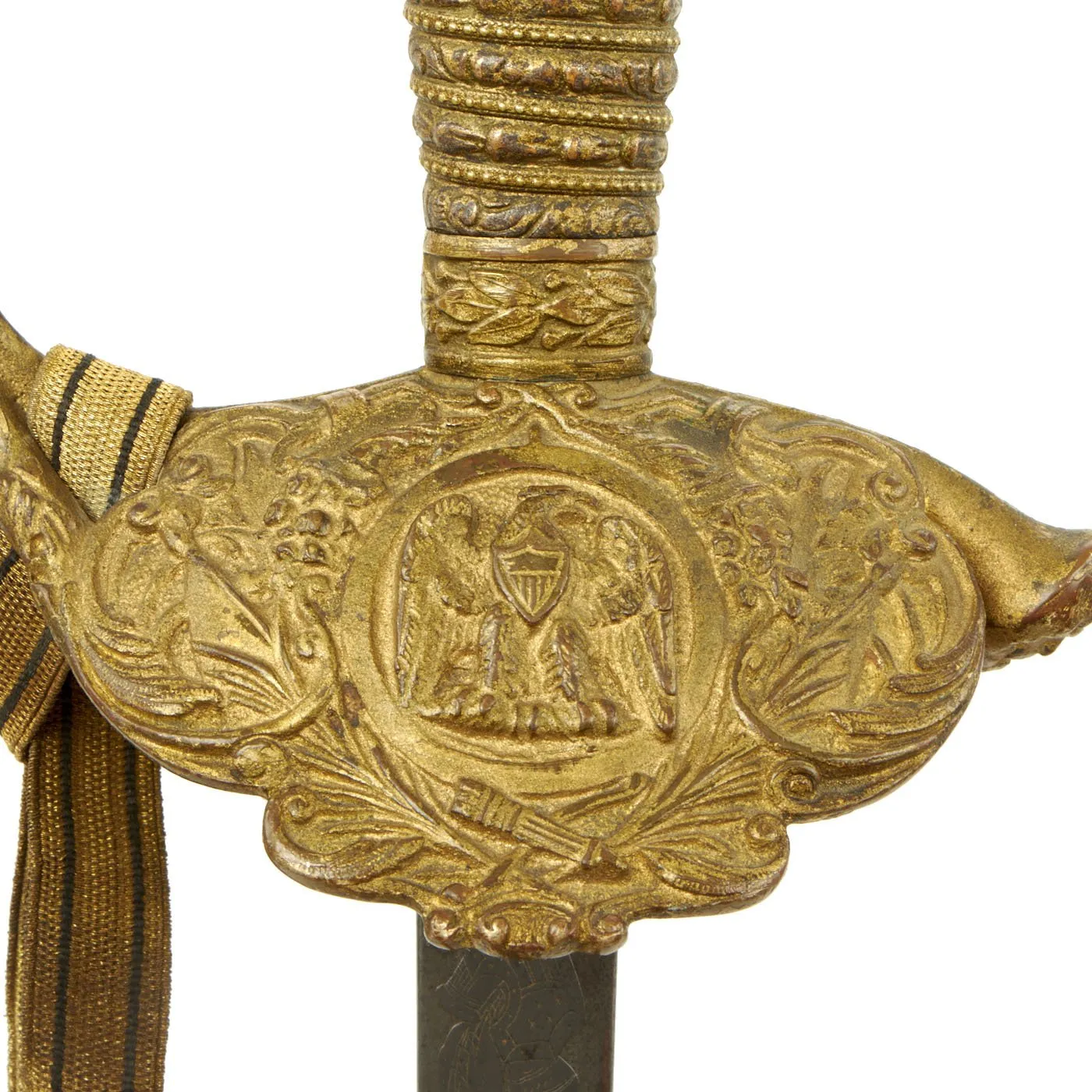 Original U.S. Exquisite Presentation Model 1860 Army Staff and Field Officer Sword with Engraved Blade by William H. Wilson of Philadelphia