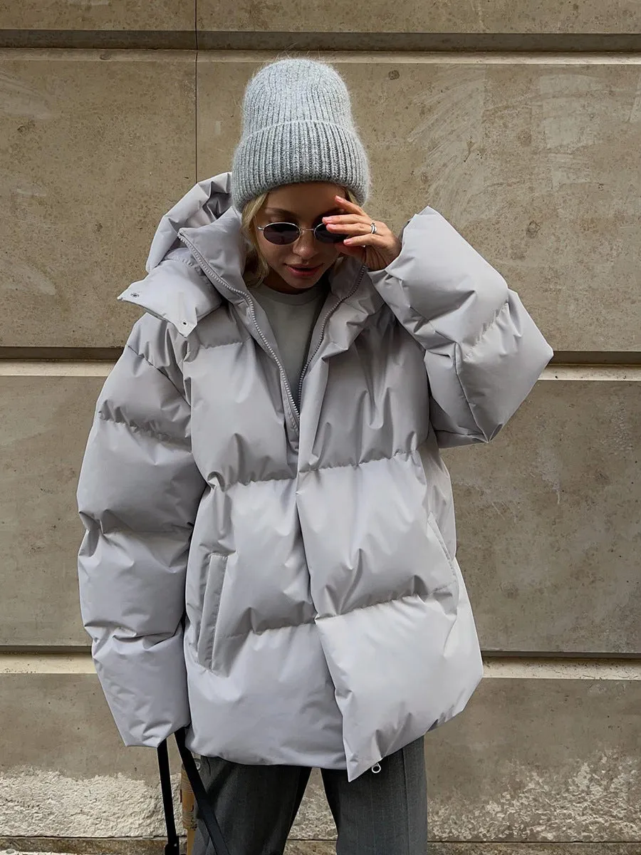 Oversized Quilted Graceful Puffer Down Coat