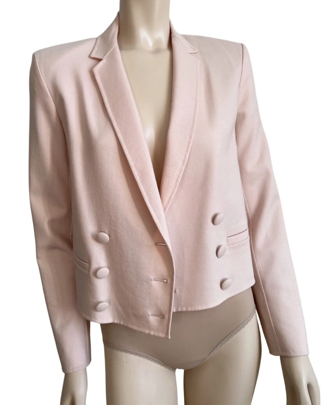 PINK CROP WOOL BLAZER SIZE 4/6