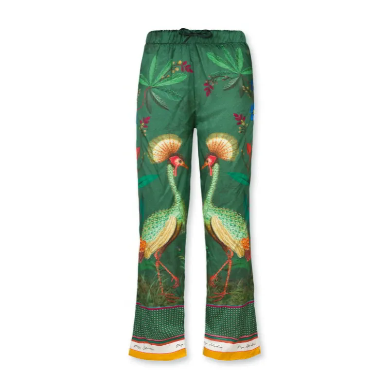 PIP Studio Birds In Love Belin Green Long Trousers