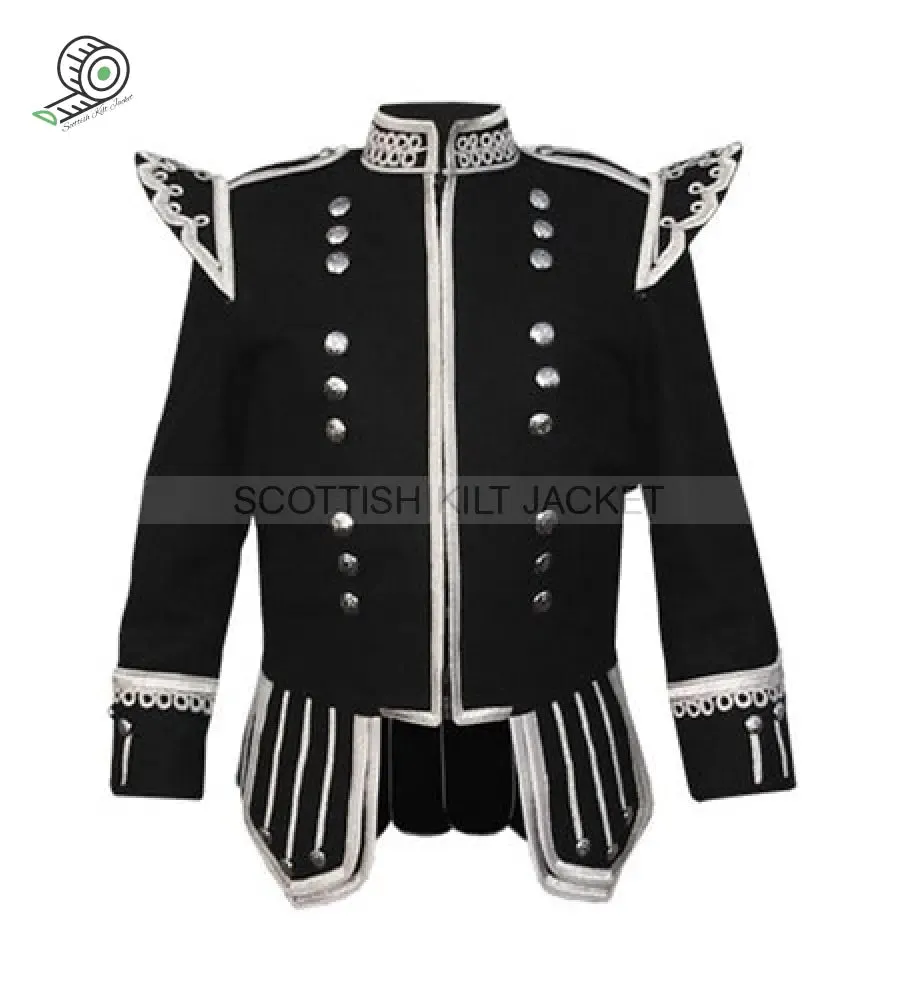 Pipe Band Doublet Kilt Jacket Black