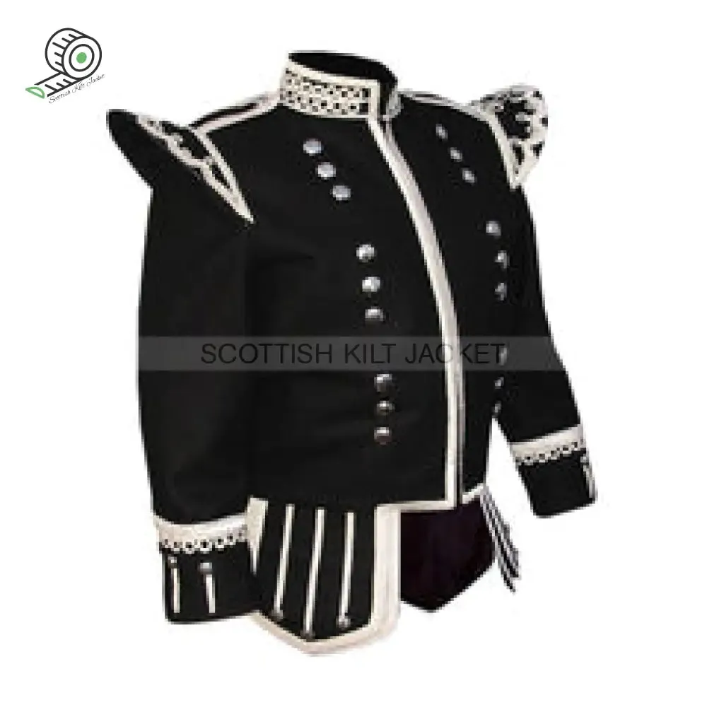 Pipe Band Doublet Kilt Jacket Black