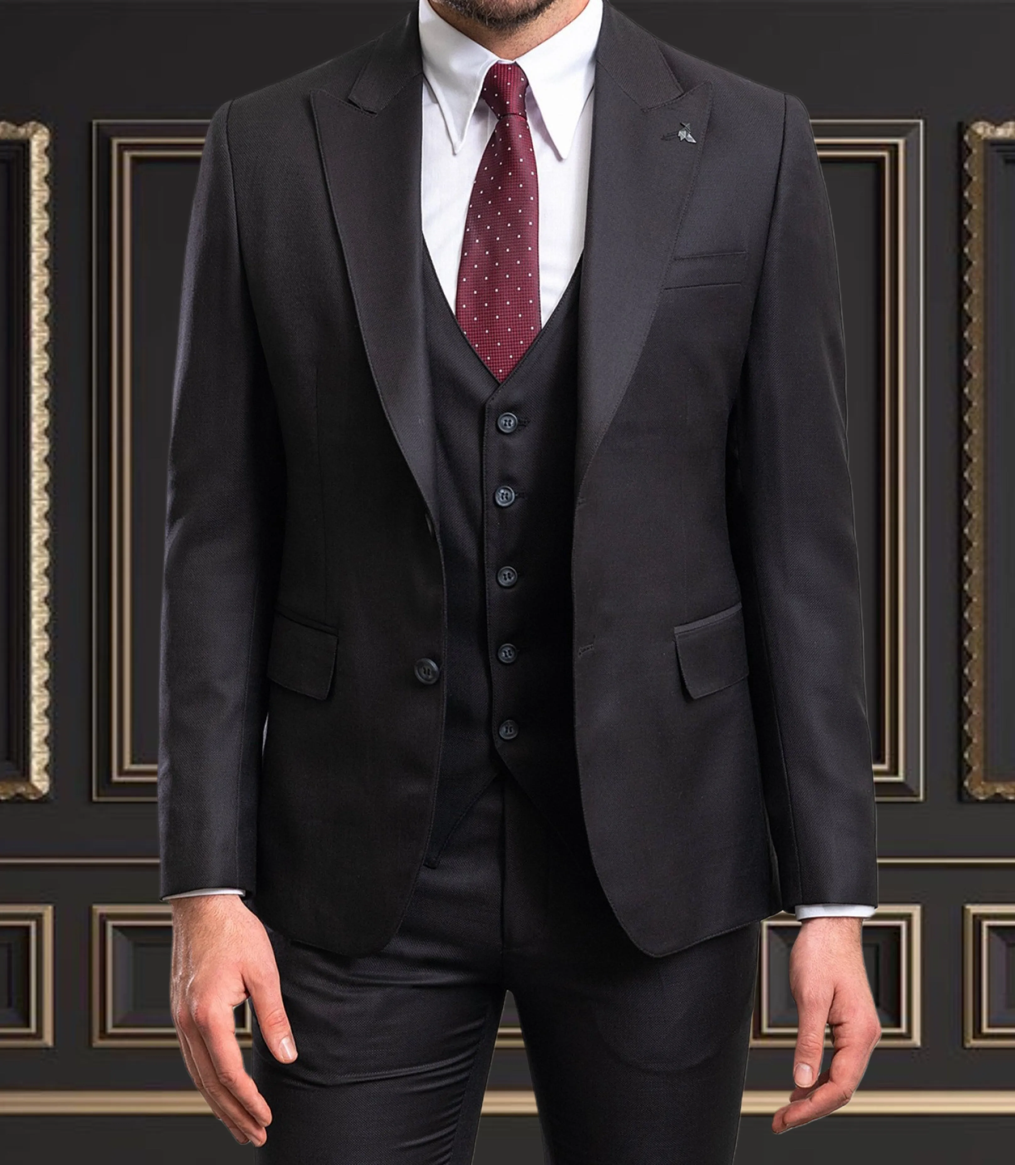 Premium Men's Black Wool Suit | Elegant Formal Wear in Hayward, CA