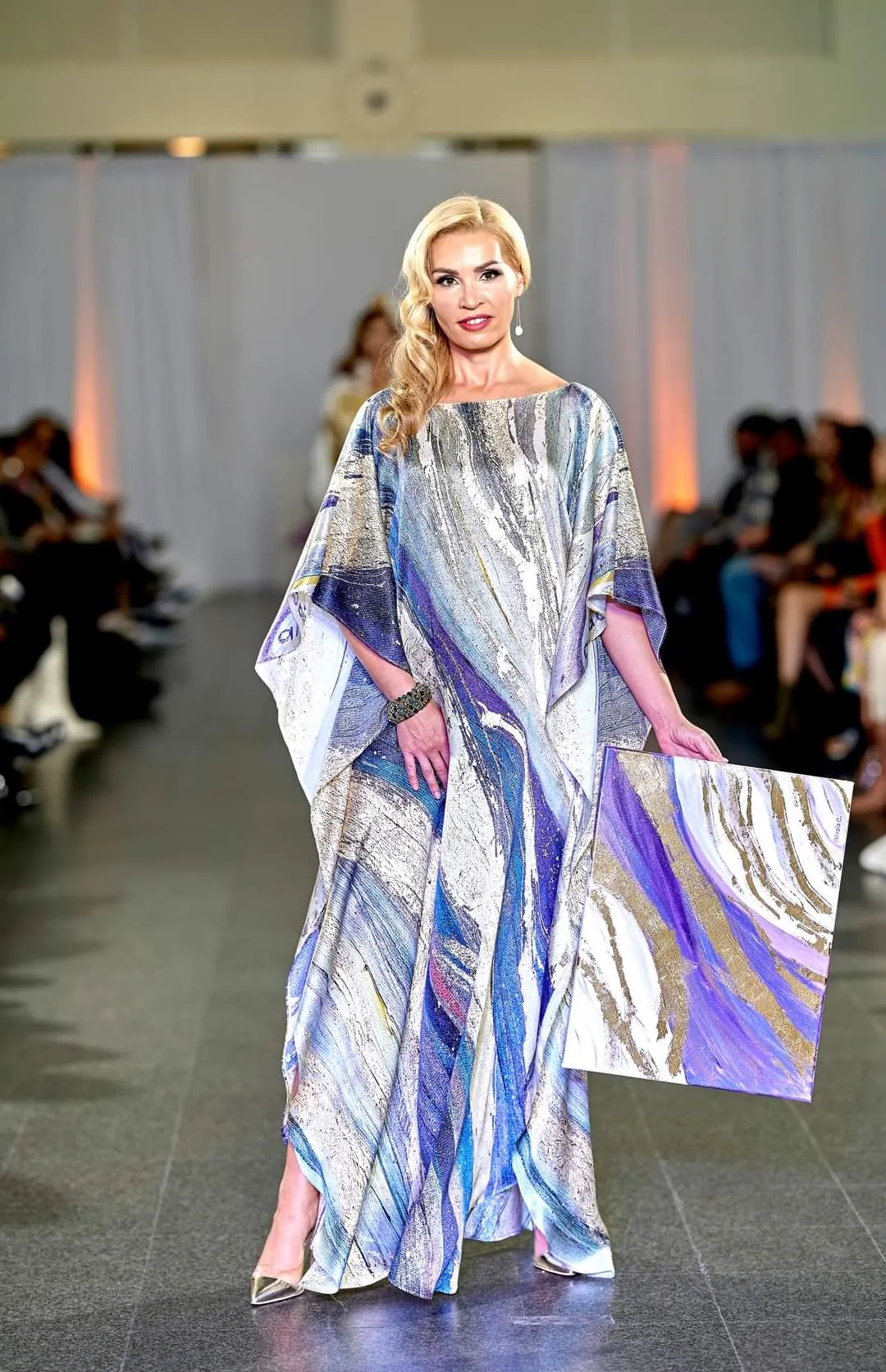 PURPLE WAY 100% Silk Maxi Art-A-Porte Caftan