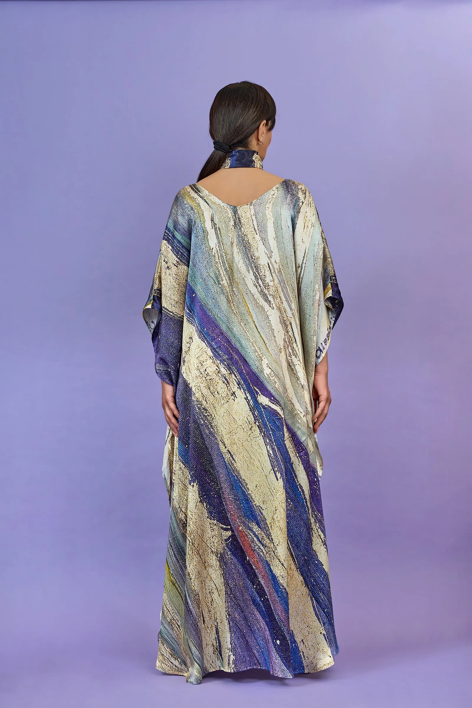 PURPLE WAY 100% Silk Maxi Art-A-Porte Caftan