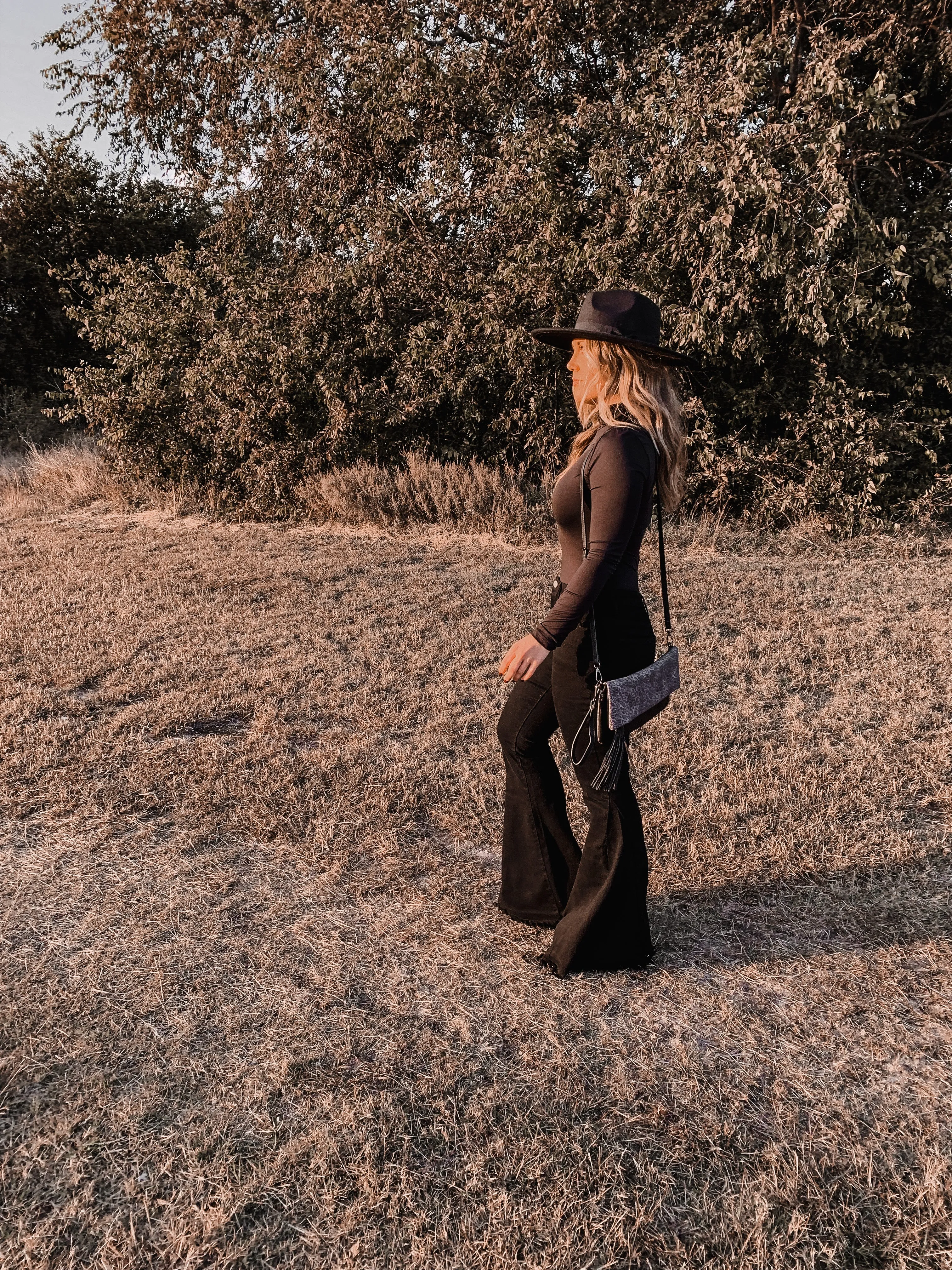 "Brushy Creek" Black Flare Pants