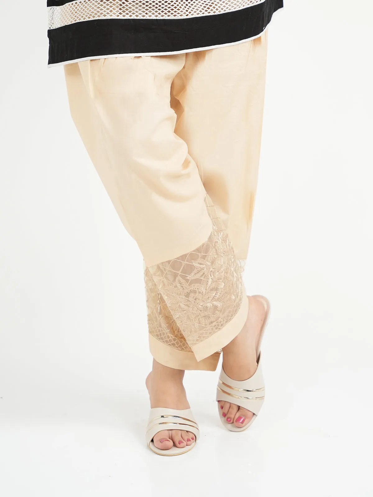 "ESTEFANIA" Straight Embroidered Trouser