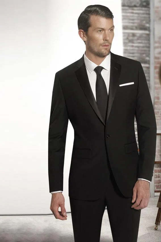 "Prive" Black 1-Button Notch Tuxedo (2-Piece Set)