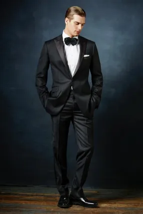 "Rico" Black 1-Button Peak Tuxedo (2-Piece Set)