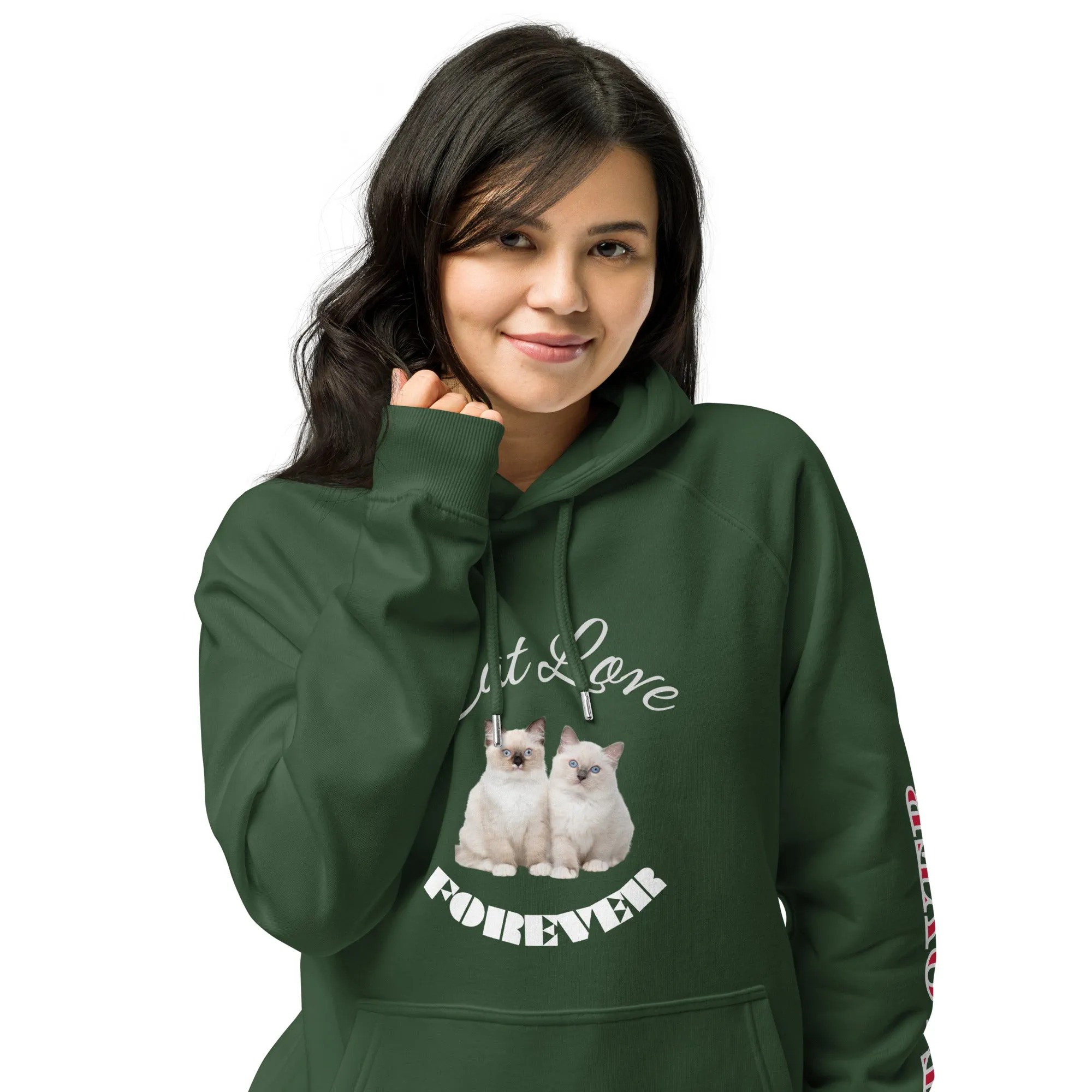 Ragdoll Kittens, unisex eco raglan hoodie