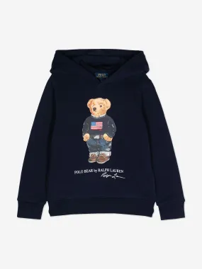 Ralph Lauren Boys Bear Hoodie in Navy