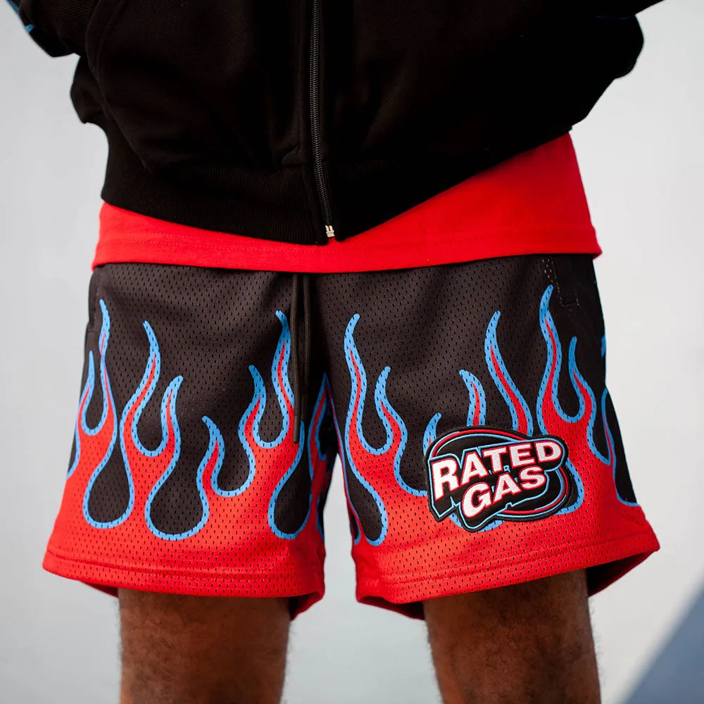 Rated Gas Flames Shorts Black