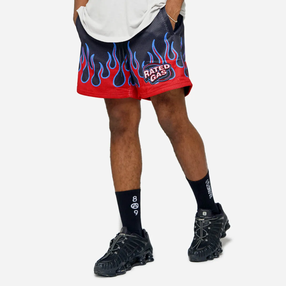 Rated Gas Flames Shorts Black