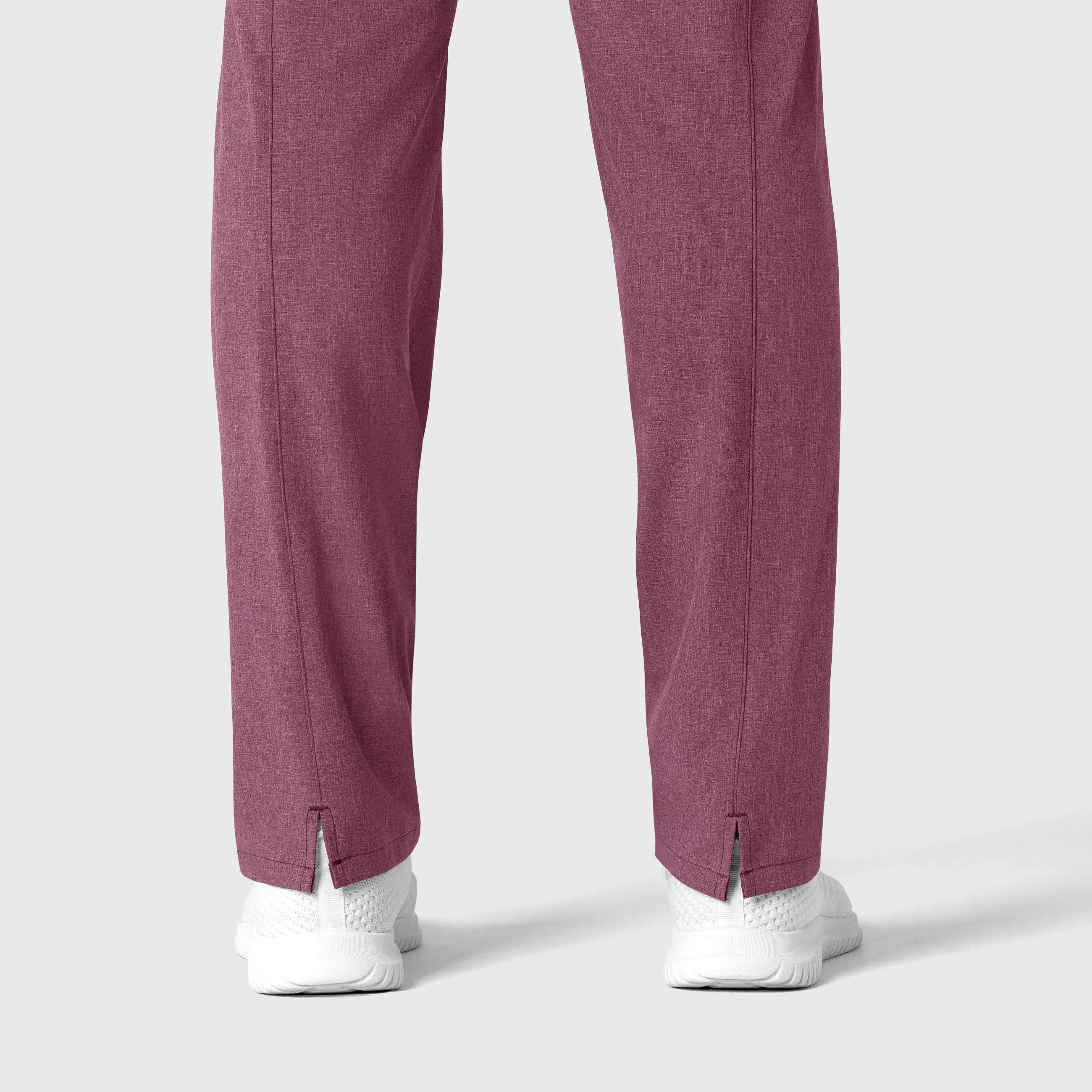 RENEW Women's High Waist Slim Leg Scrub Pant - Wine Heather