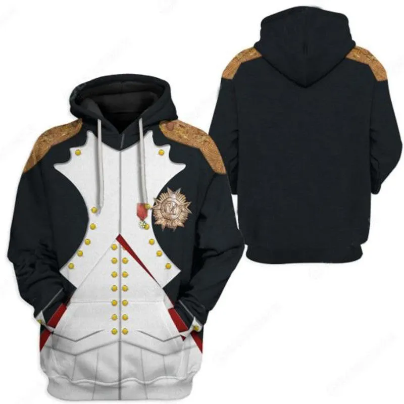 Revolutionary War Historical Hoodies Costume 3D Printed Hoodie Jacket Colonial Costume