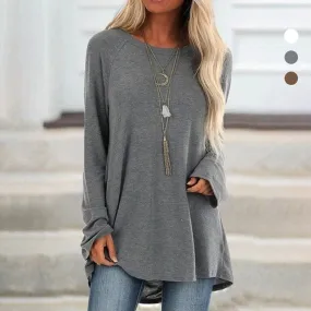 Round Neck Long Sleeve Oversized T-Shirt