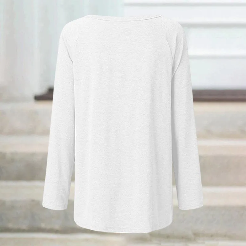 Round Neck Long Sleeve Oversized T-Shirt