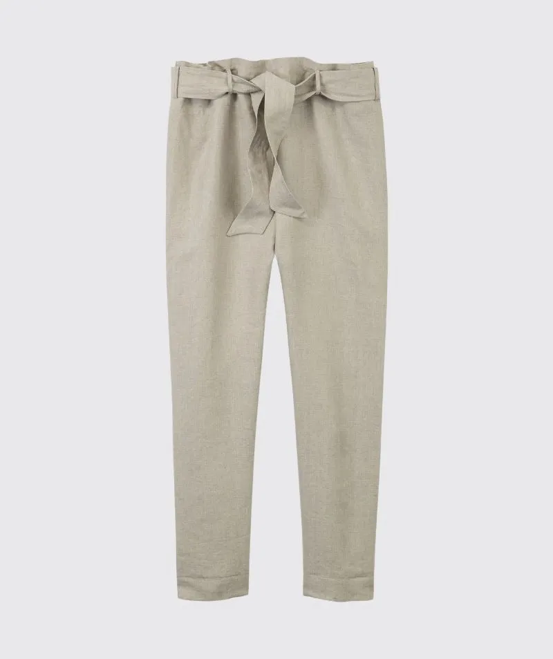 SAMPLE SALE<br>Flax Linen Belted Trousers<br> Size 10