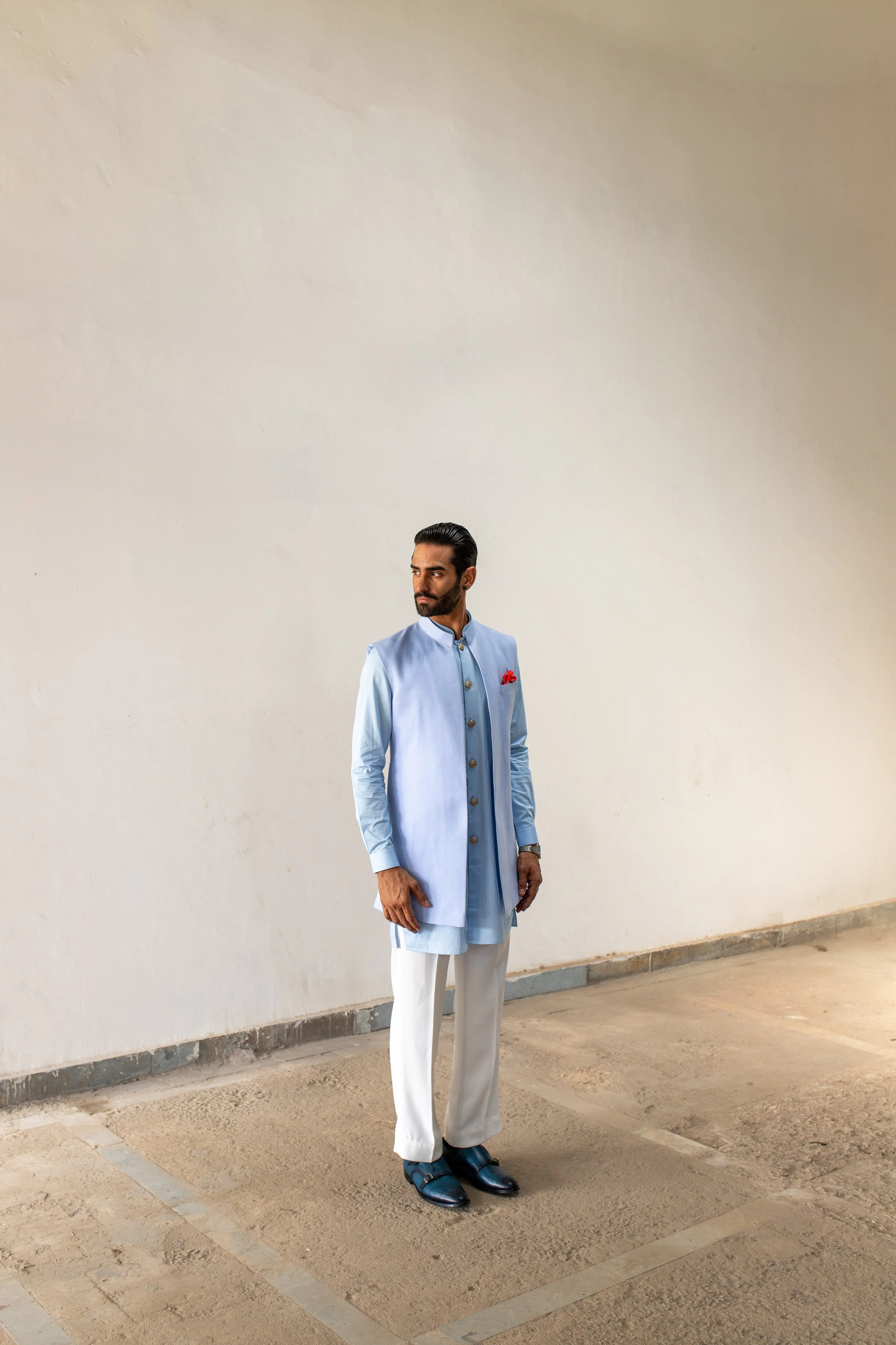 SERENE BLUE NEHRU JACKET