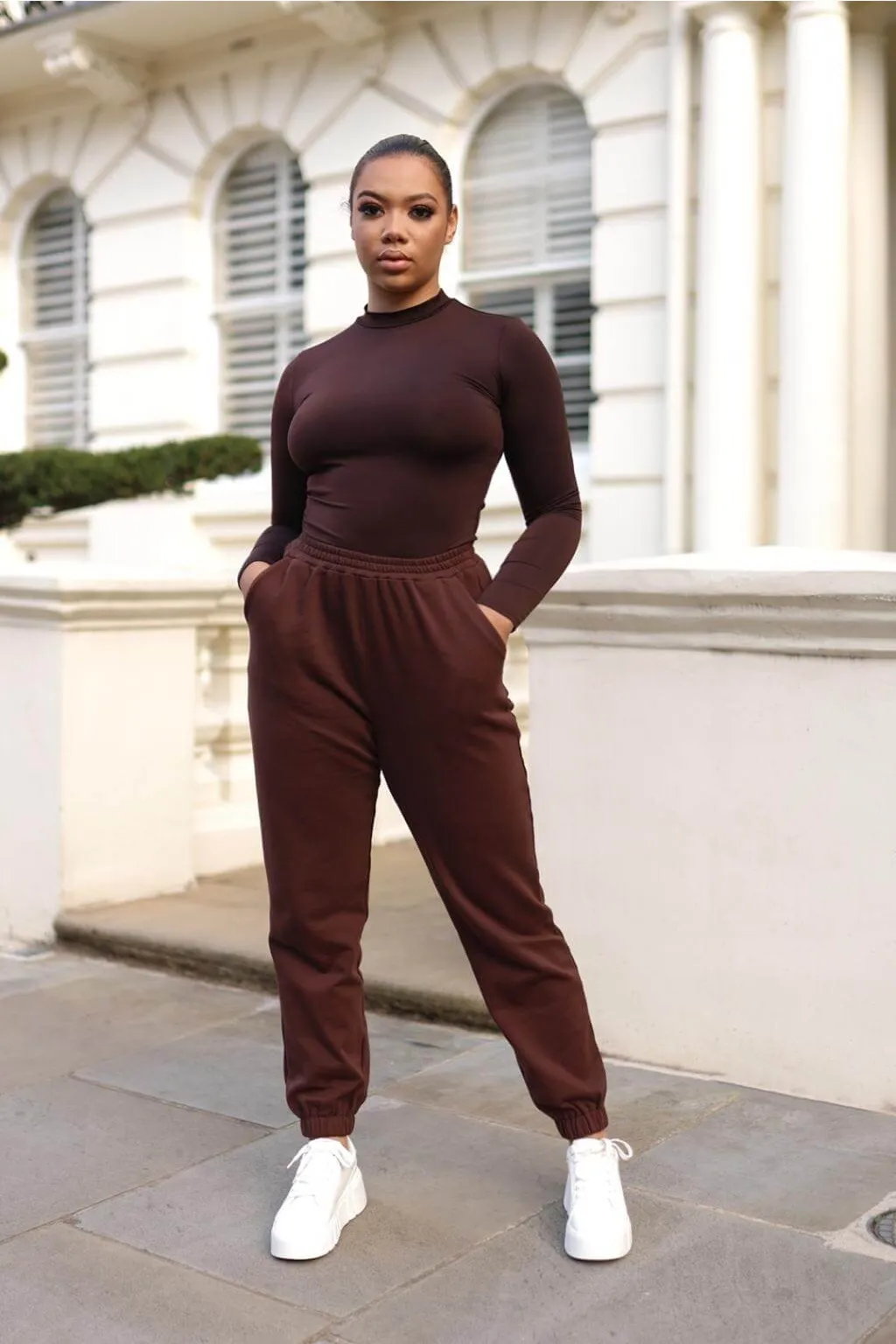 SETSOFRAN London Chocolate Brown Bodysuit Long Sleeve