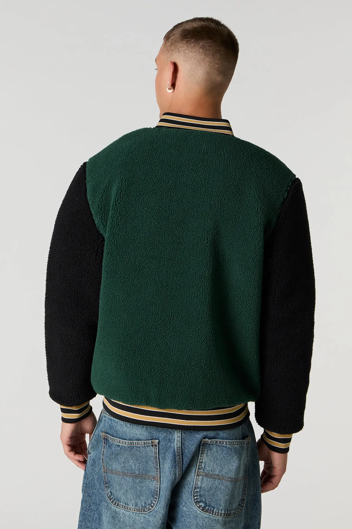 Sherpa Embroidered Varsity Jacket