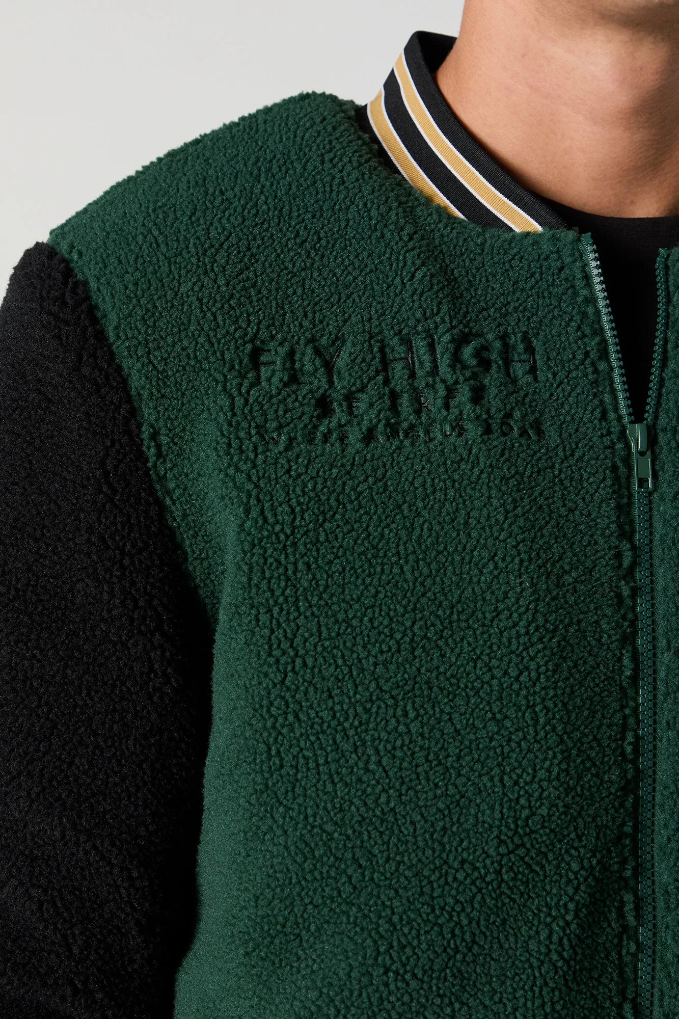 Sherpa Embroidered Varsity Jacket