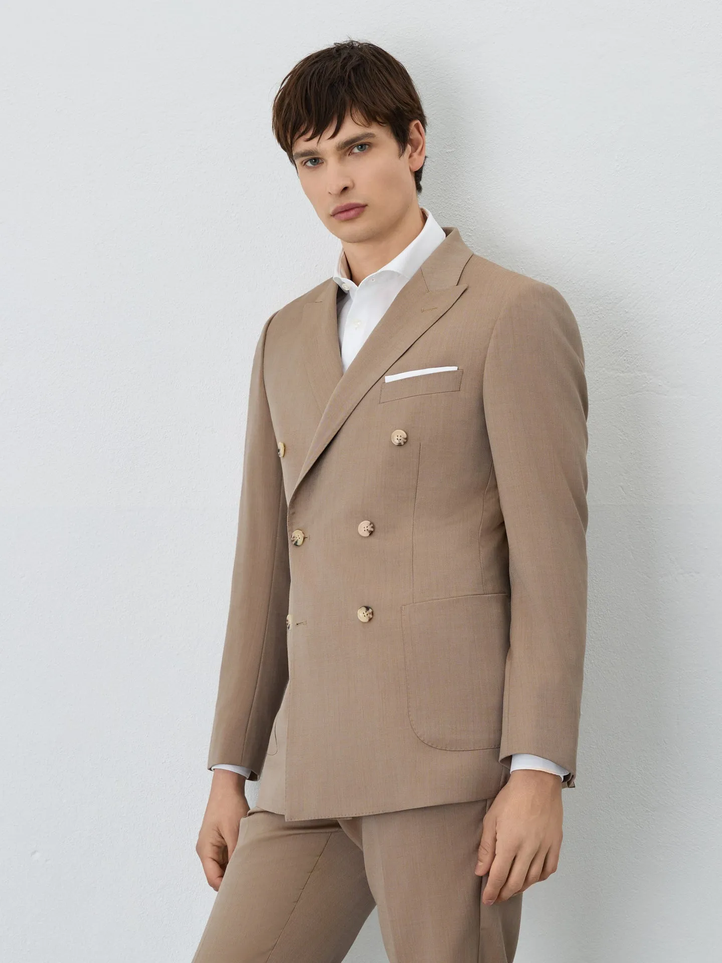 Slim fit Herringbone Suit In Wool