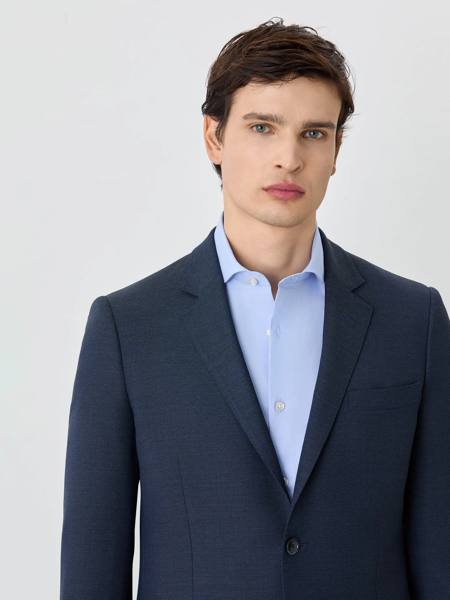 Slim Fit Premium Birdeye Suit In Wool