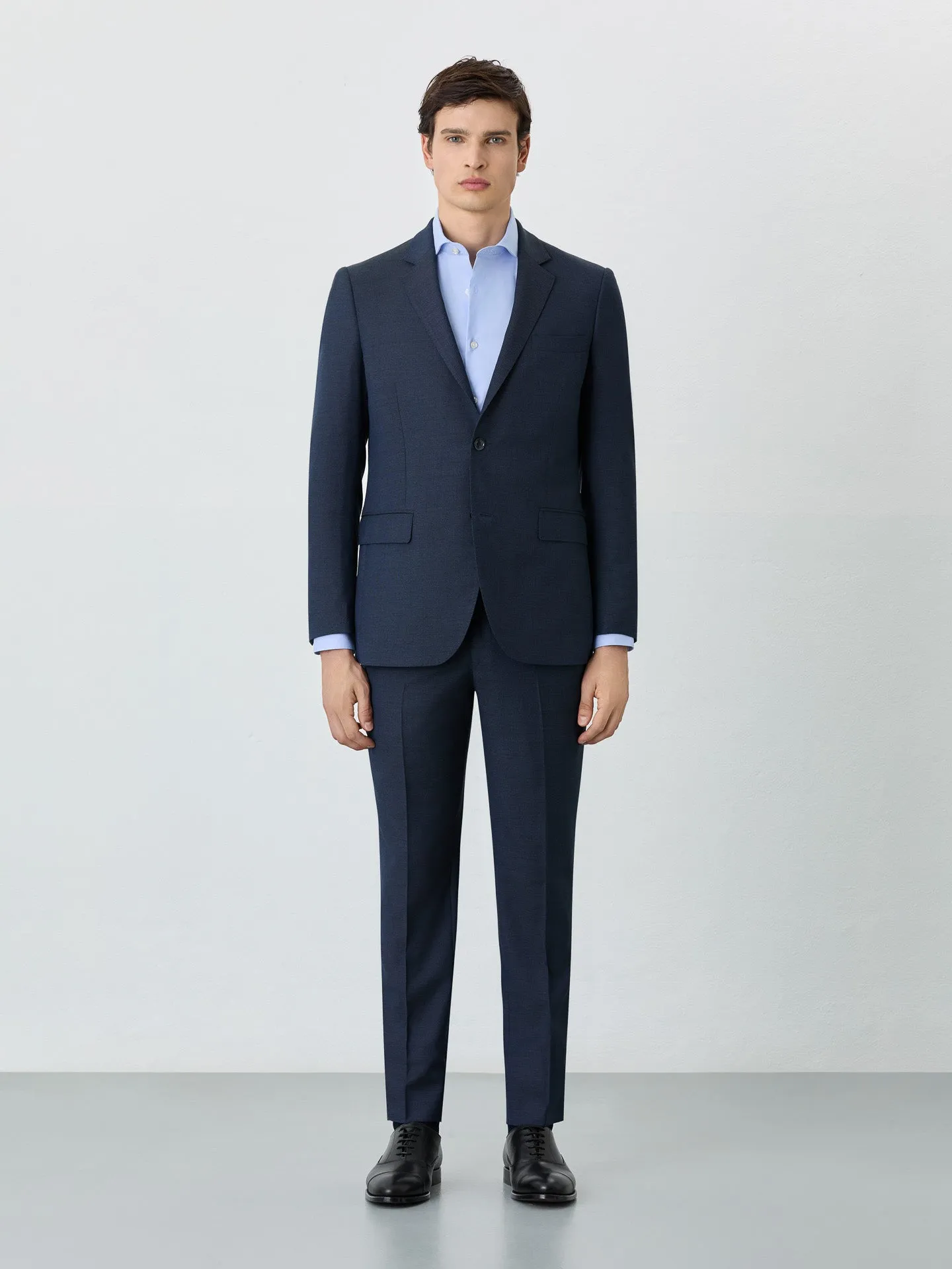 Slim Fit Premium Birdeye Suit In Wool