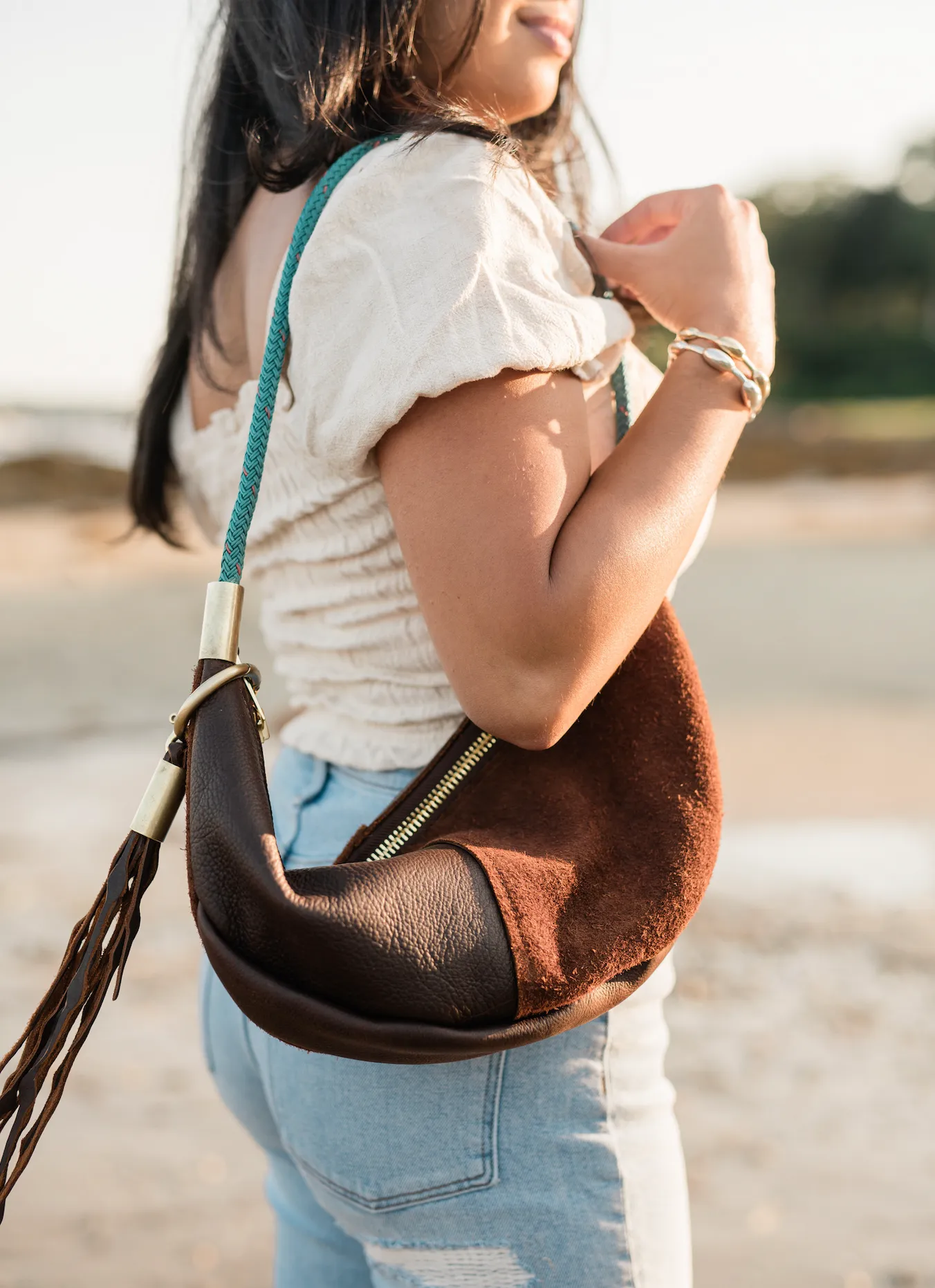 Sling Bag in Brown Leather