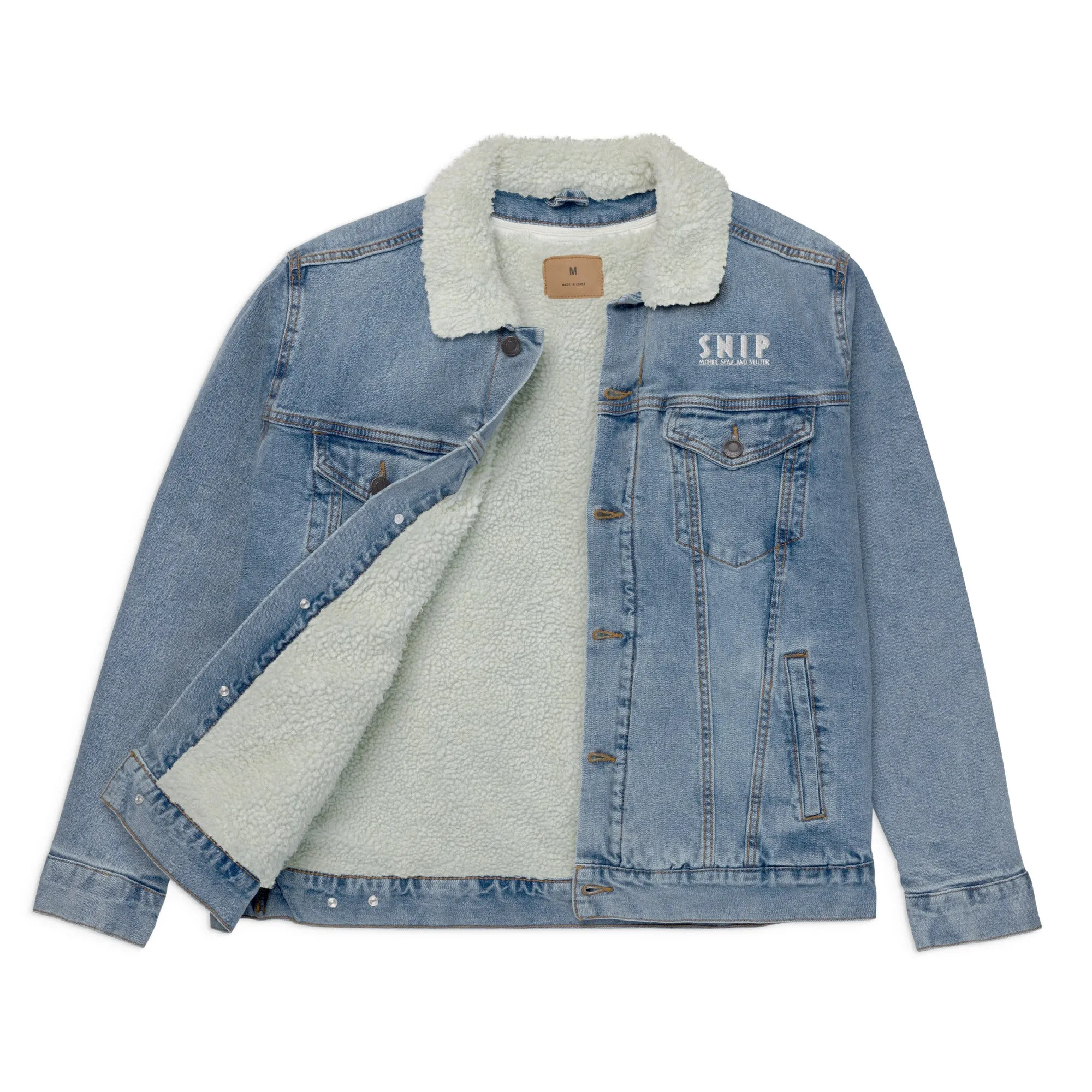 SNIP Bus - Unisex denim sherpa jacket