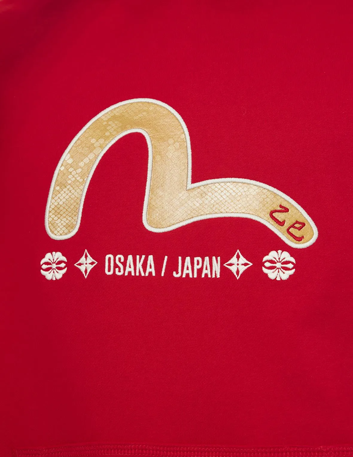 Soaring Snake and Dragon Print Relax Fit Hoodie - Red