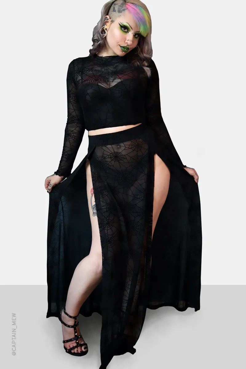 Spider web Mesh M-Line Skirt