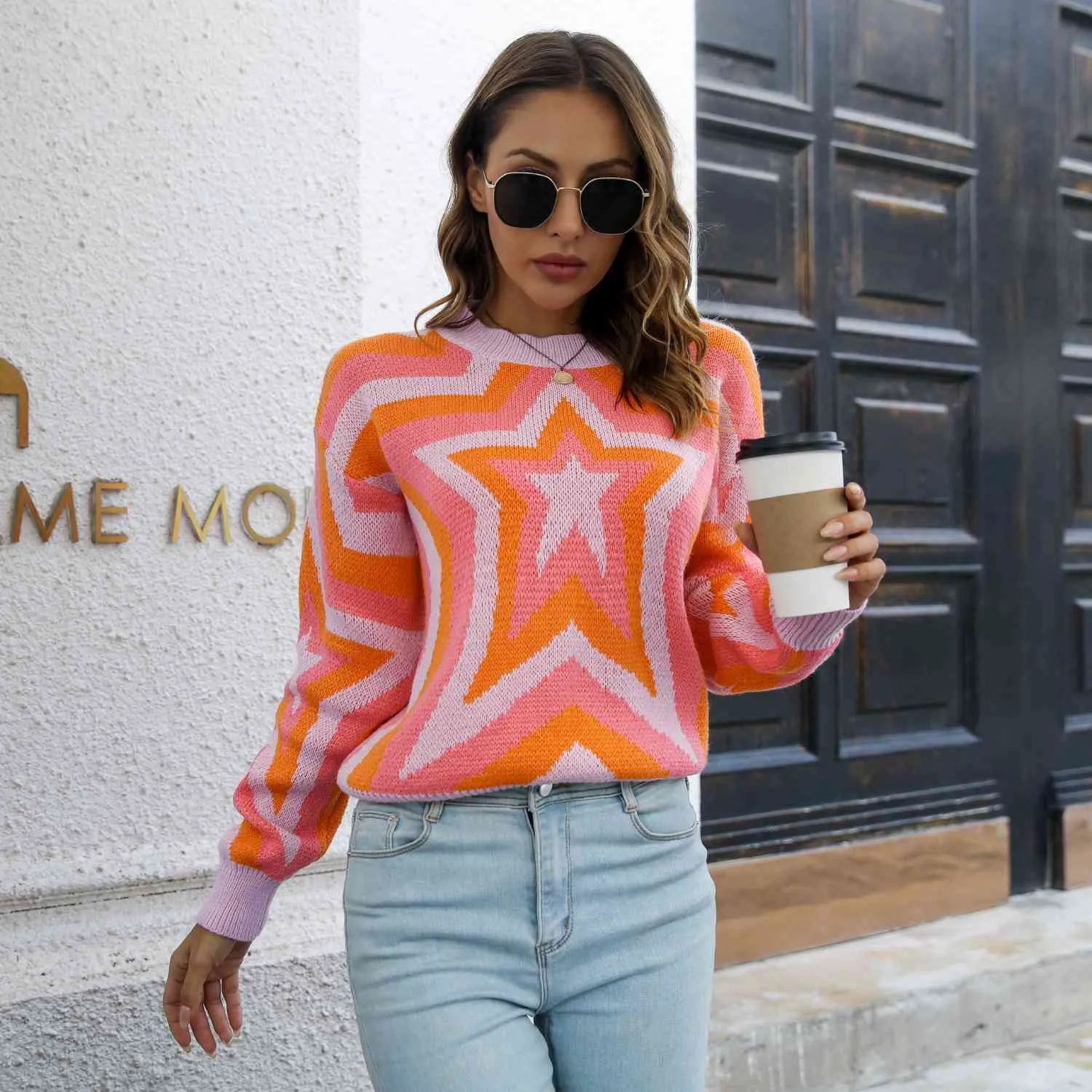 Star Dropped Shoulder Sweater