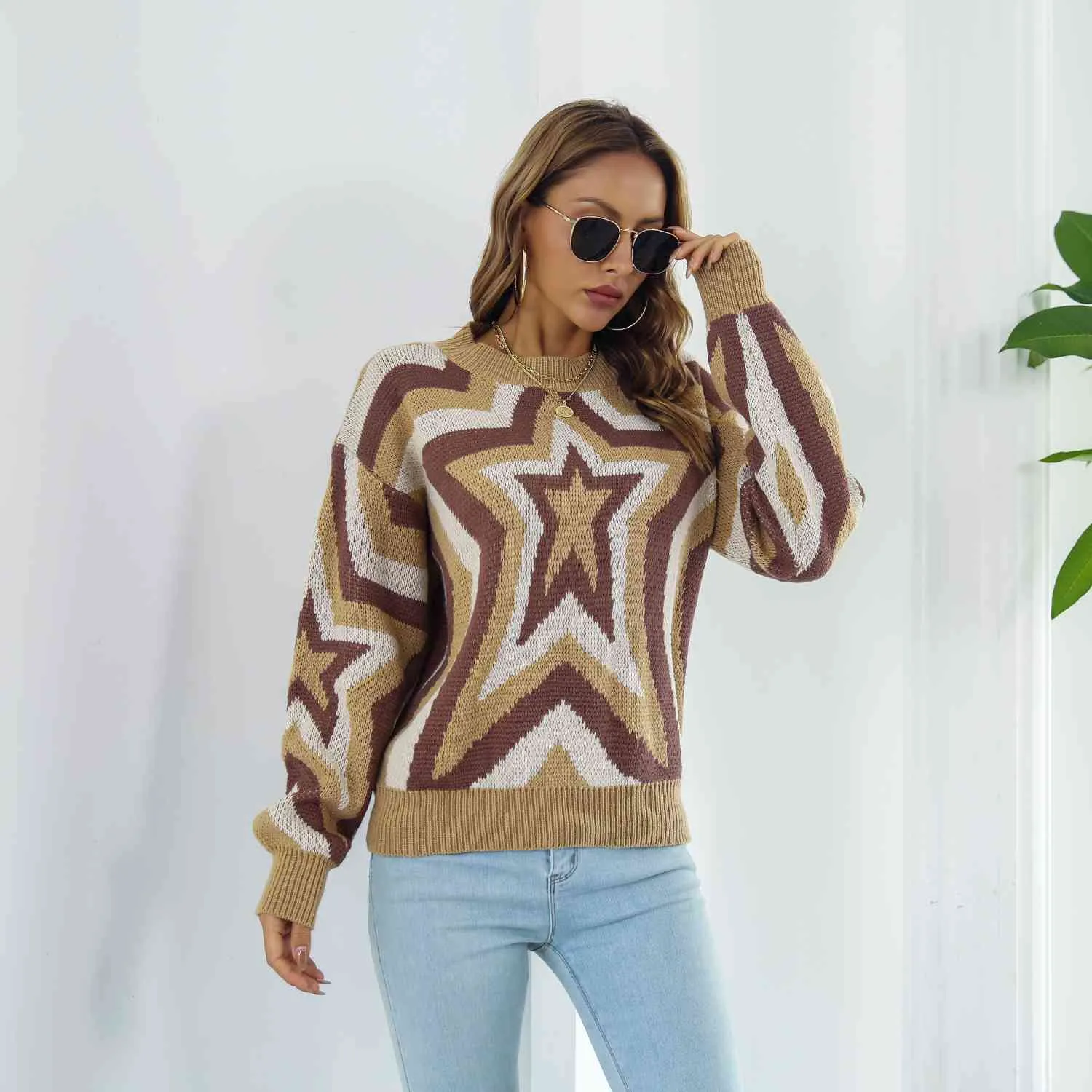 Star Dropped Shoulder Sweater