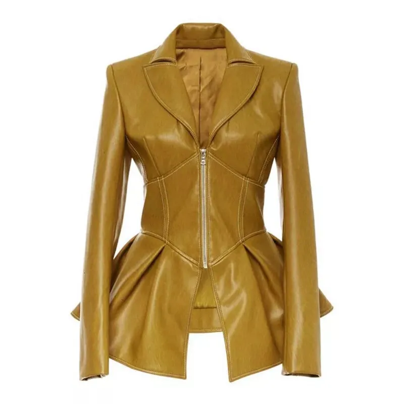 STELLA CORSET FAUX LEATHER BLAZER