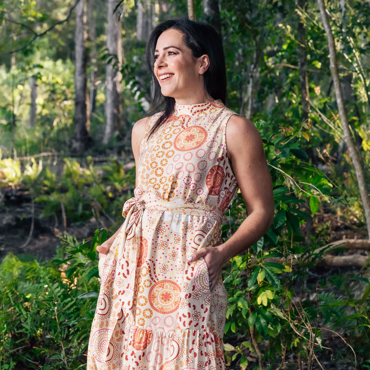 Styling You The Label X Daisy In Dots Daisy halter tiered midi dress