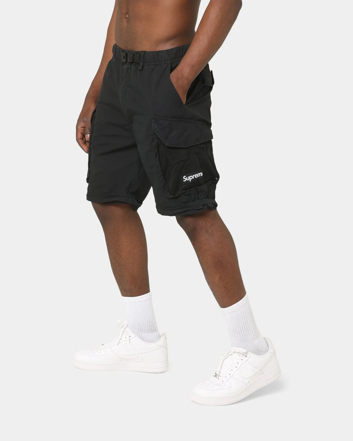 Supreme Mesh Pocket Belted Cargo Pants Black