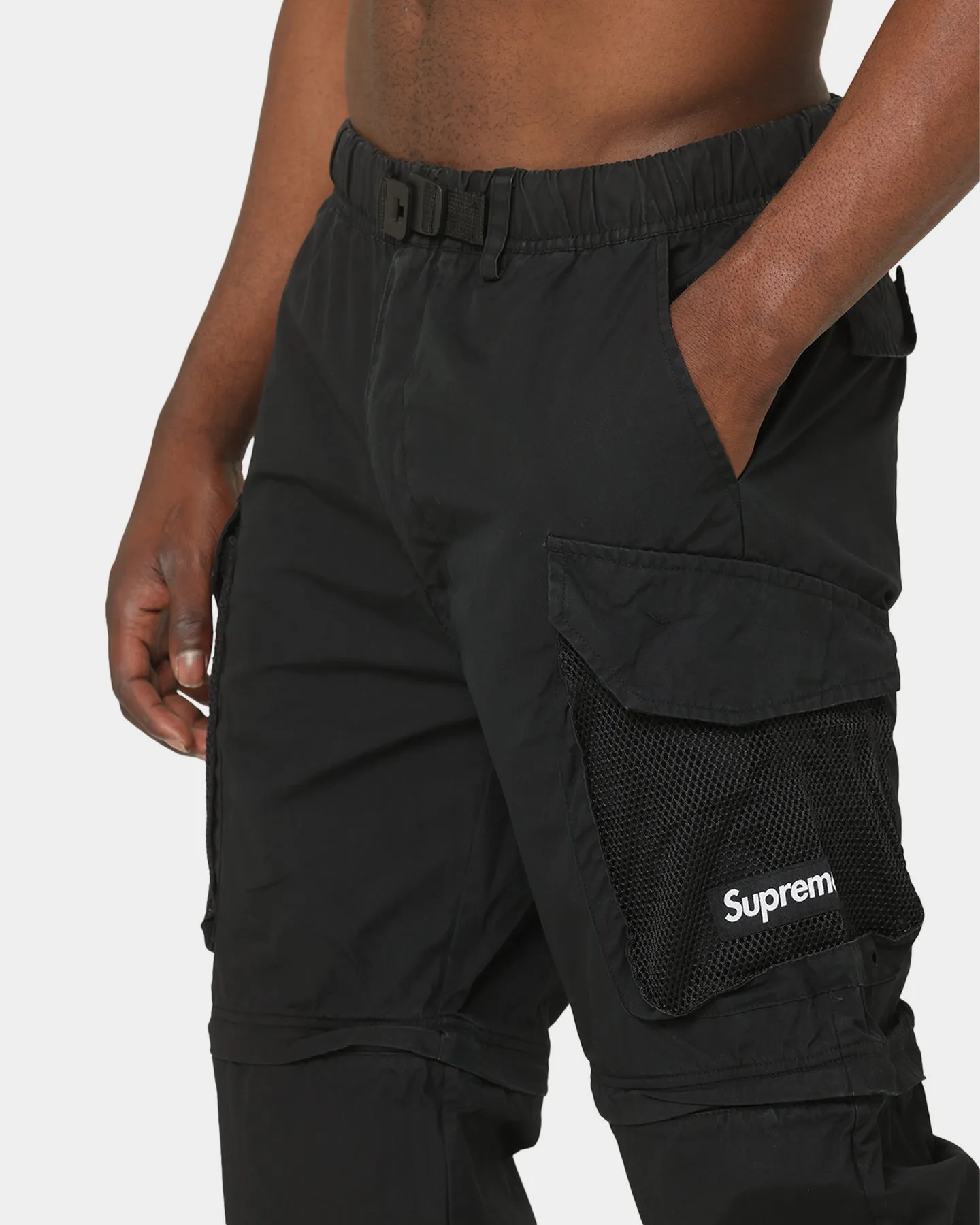 Supreme Mesh Pocket Belted Cargo Pants Black