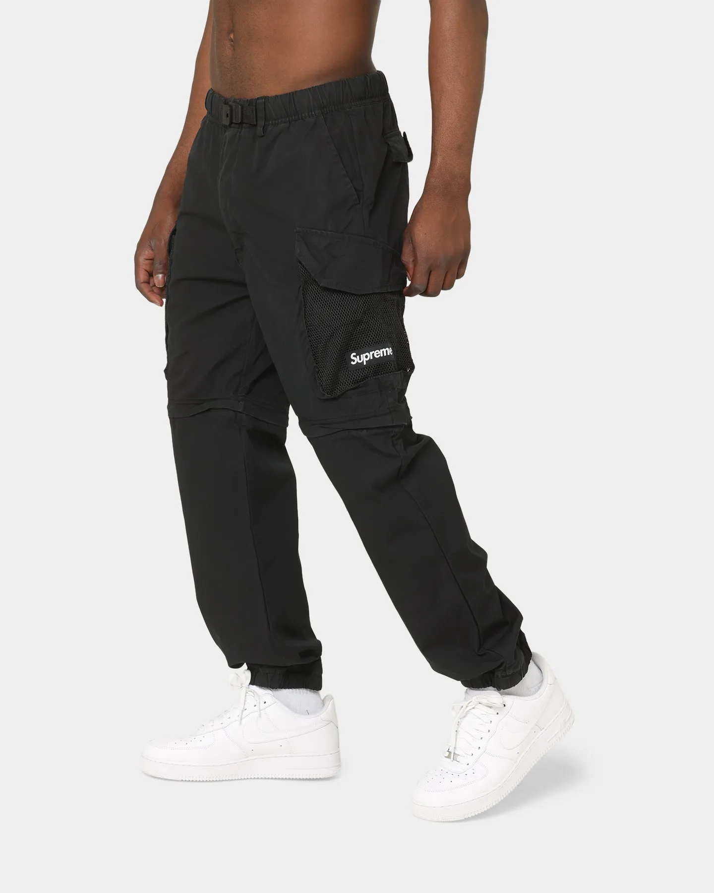 Supreme Mesh Pocket Belted Cargo Pants Black