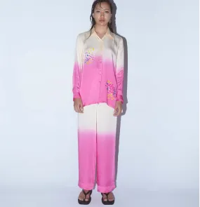 The Berry Leheriya Full Silk Set - Tye Dye Pink